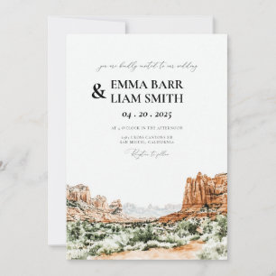 ZION National Park Vintage Wedding Invitation