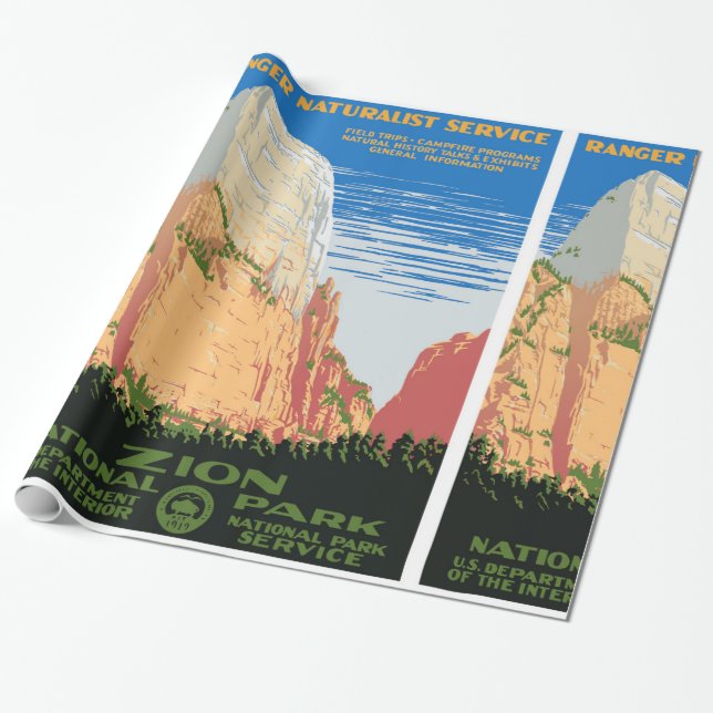 Zion National Park Wrapping Paper (Unrolled)