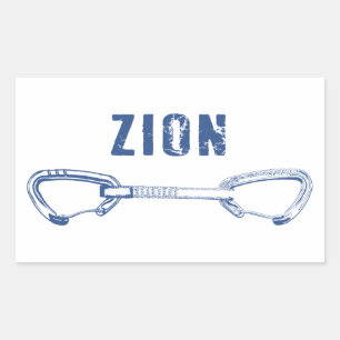 Zion Rock Climbing Quickdraw Rectangular Sticker