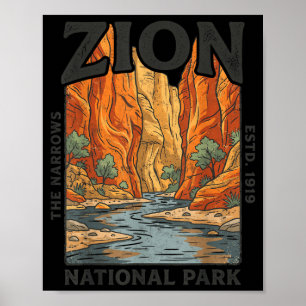 Zion The Narrows Utah National Parks Outdoors Poster