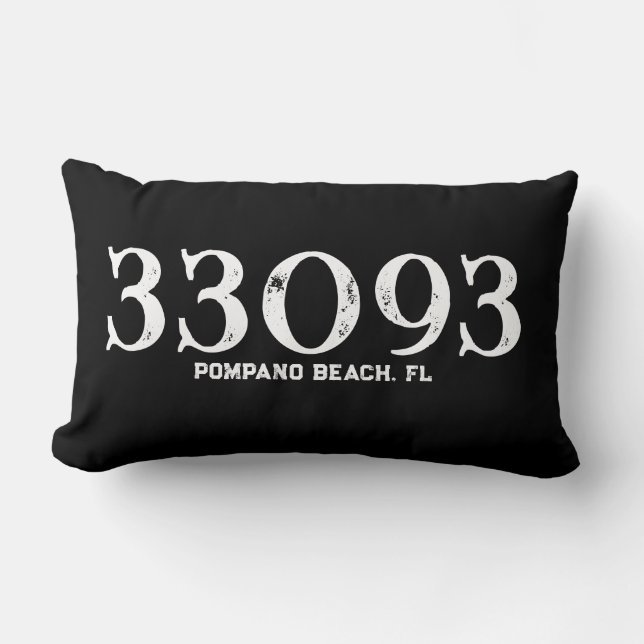  Zip Code|Grunge Script|Zebra Pattern Lumbar Cushion (Front)