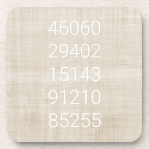 Zip Code History New Home Personalised Beige White Coaster