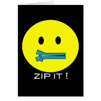 'zip it FACE CARD