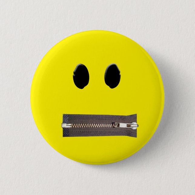 Zip It Smile 6 Cm Round Badge (Front)