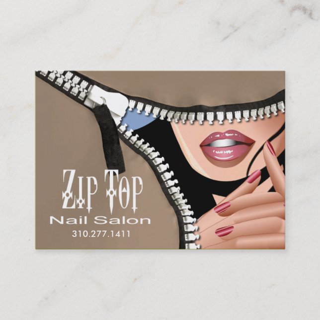 Zip It Up Business Card template (catering) (Front)