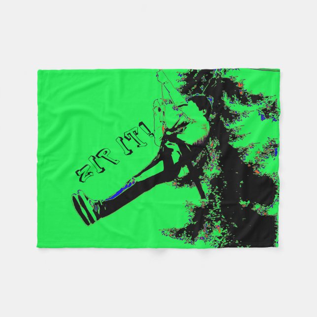  Zip IT! - Zipline Rider Fleece Blanket (Front (Horizontal))