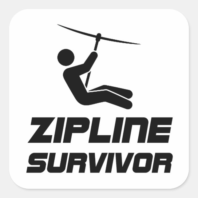 Zip Line Survivor Square Sticker (Front)