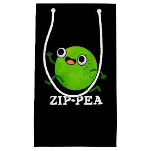 Zip-pea Funny Zippy Pea Pun Dark BG Small Gift Bag