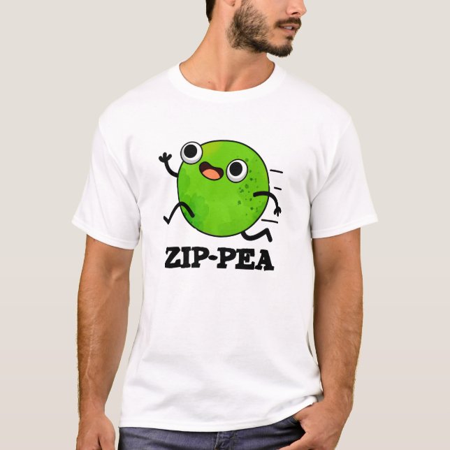Zip-pea Funny Zippy Pea Pun  T-Shirt (Front)