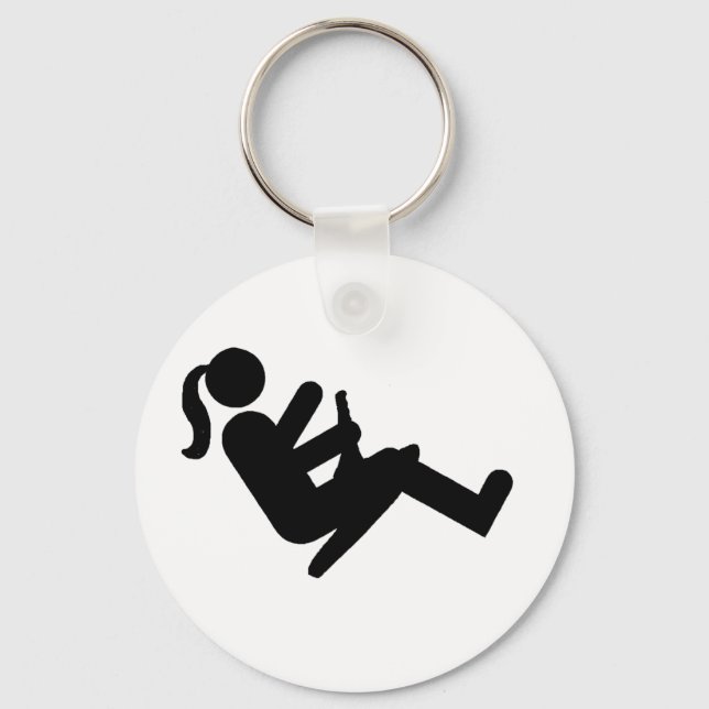 ZipflChick (Black) Keychain (Front)