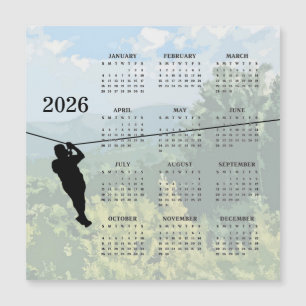 Zipline Adventure 2026 Calendar Magnetic Card
