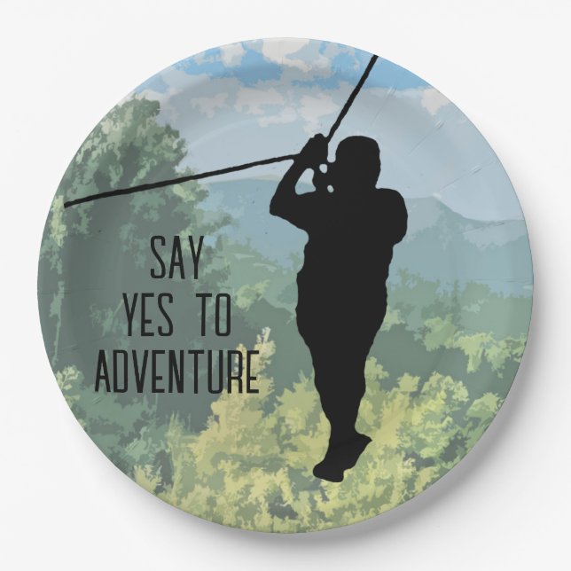  Zipline Adventure Design Paper Plate (Front)