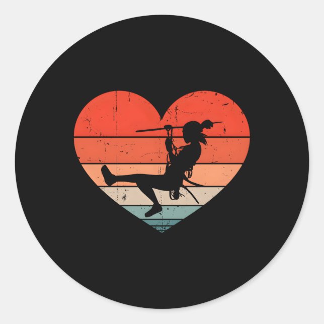 Zipline He Zip Wire Classic Round Sticker (Front)