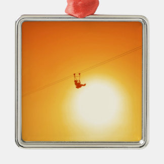zipline metal ornament