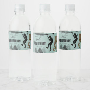 Zipline Rope Course Outdoor Park Adventure Bday Water Bottle Label