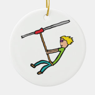Ziplining Ceramic Ornament