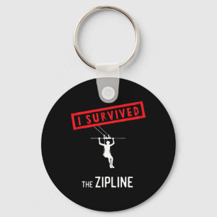 Ziplining I Survived The Zipline Climbing Camping Key Ring
