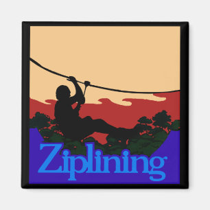 Ziplining Skyrider Magnet
