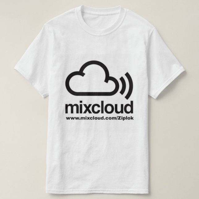 Ziplok - Mixcloud Black/White T-Shirt (Design Front)