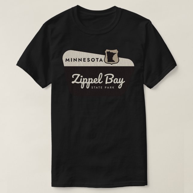 Zippel Bay State Park Minnesota Welcome Sign T-Shirt (Design Front)