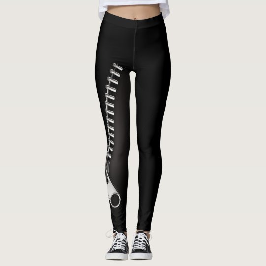 Zipper Black Leggings