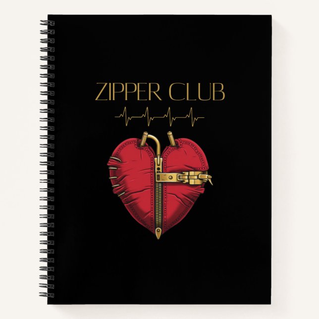 ZIPPER CLUB, heart transplant, open heart surgery Notebook (Front)