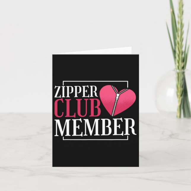 Zipper Club Member Heart Disease Awareness Red Hea Card (Front)