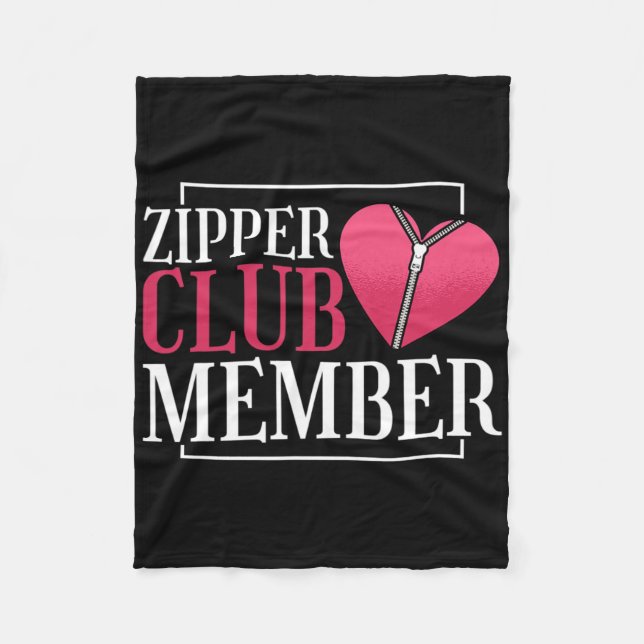 Zipper Club Member Heart Disease Awareness Red Hea Fleece Blanket (Front)