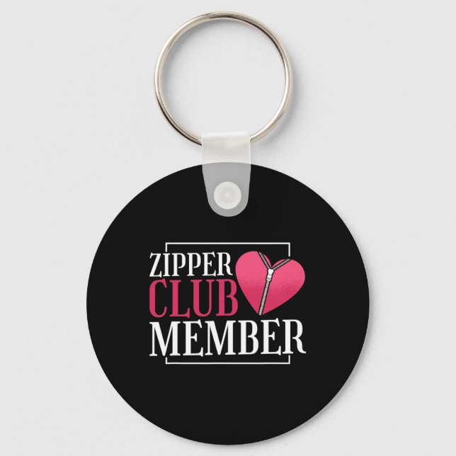 Zipper Club Member Heart Disease Awareness Red Hea Key Ring (Front)