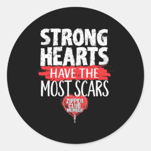 Zipper Club Member Open Heart Surgery Survivor Classic Round Sticker