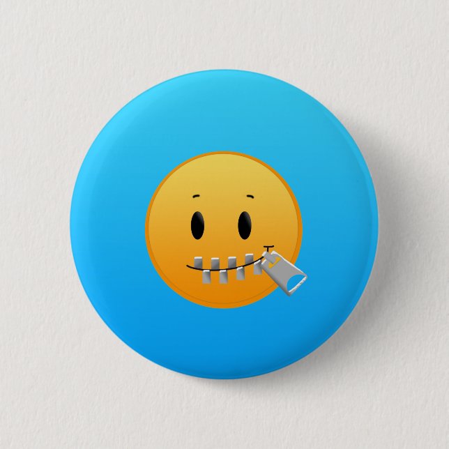 Zipper Emoji 6 Cm Round Badge (Front)