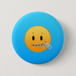 Zipper Emoji 6 Cm Round Badge