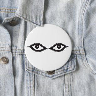 Zipper Eyes 10 Cm Round Badge