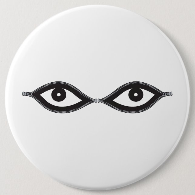 Zipper Eyes 6 Cm Round Badge (Front)