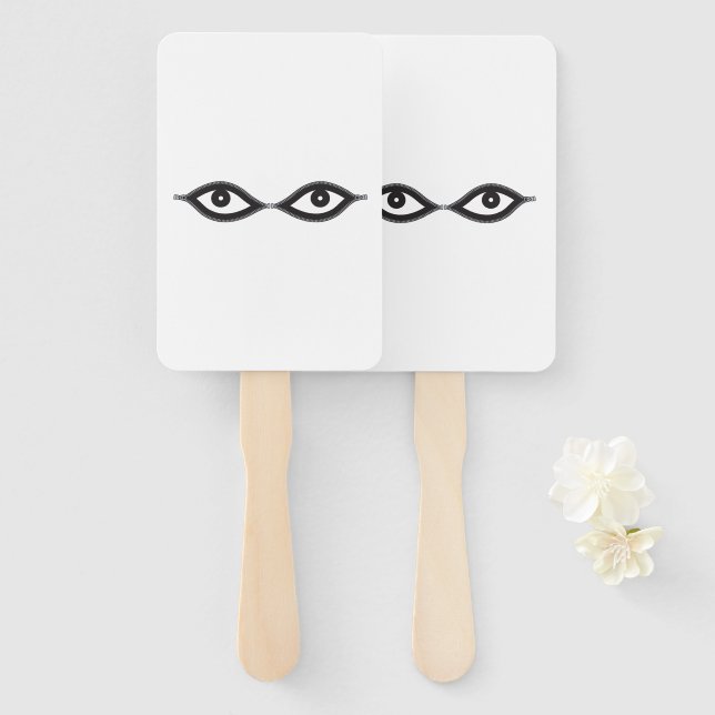 Zipper Eyes Hand Fan (Front and Back)