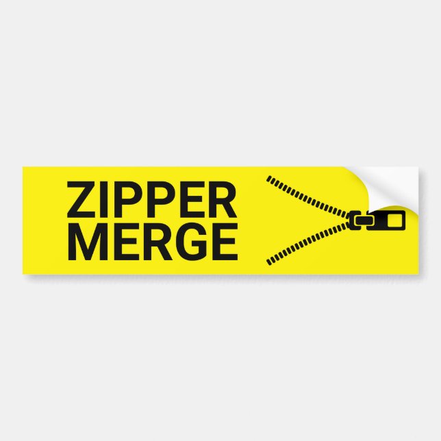 Zipper Merge Bumper Sticker (Front)