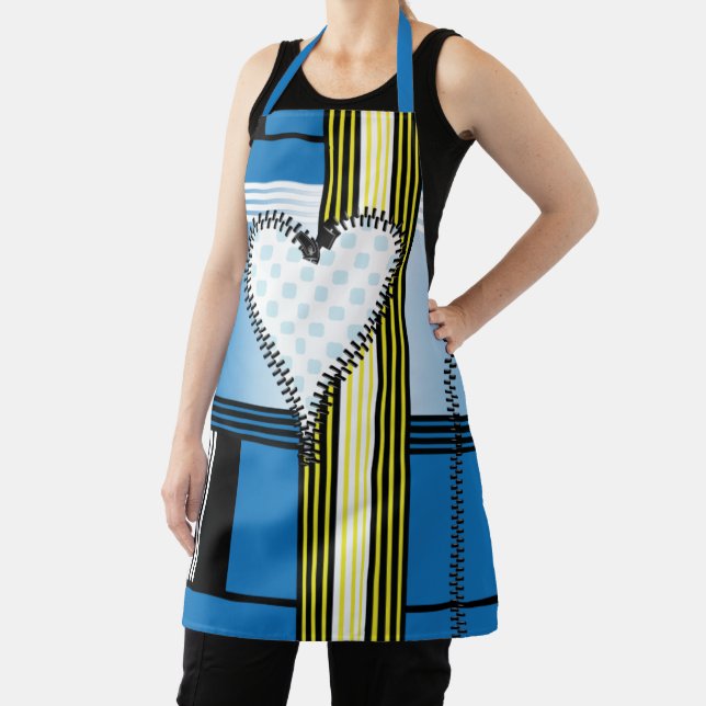Zipper Outlined Heart  Apron (Insitu)