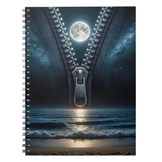 Zipper Unzipping The Moonlight Notebook (Front)