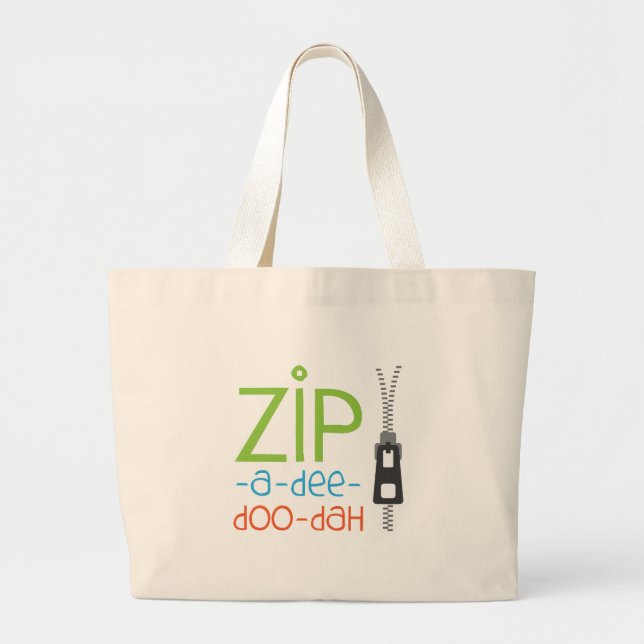 Zipper Zip Large Tote Bag (Front)