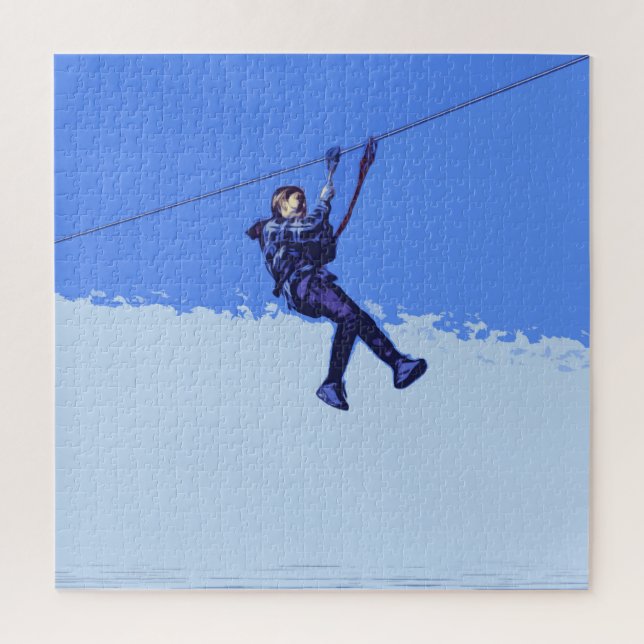 Zipping Is My Thing - Zipline Rider Jigsaw Puzzle (Vertical)