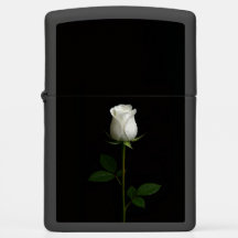 Zippo lighter with Pure White Rose