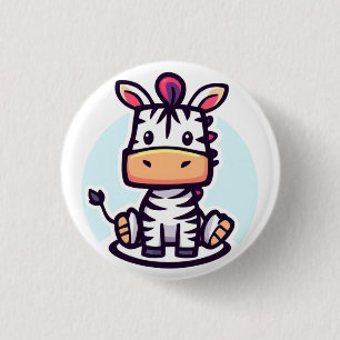 Zippy Zebra 3 Cm Round Badge