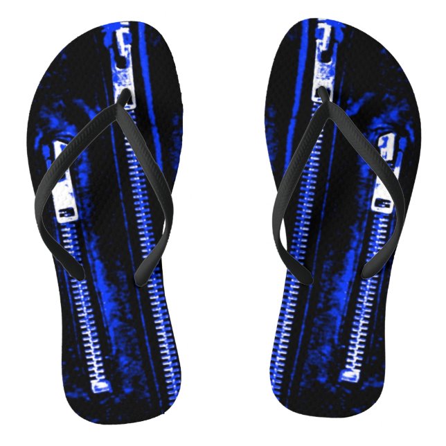 Zips Blue print flip flops (Footbed)