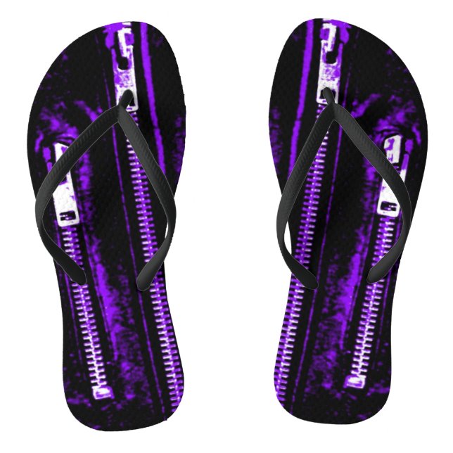 Zips Purple print flip flops (Footbed)