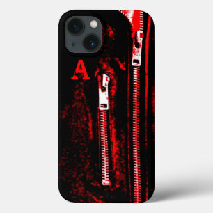 Zips Red print Monogram iPhone case