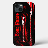 Zips Red print Name iPhone case
