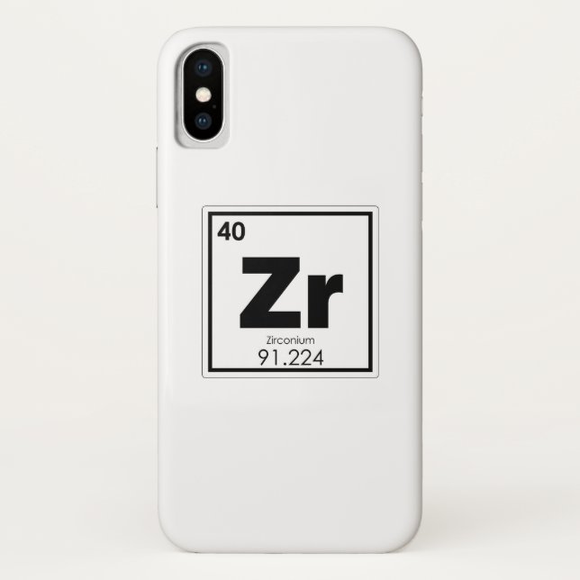 Zirconium chemical element symbol chemistry formul Case-Mate iPhone case (Back)