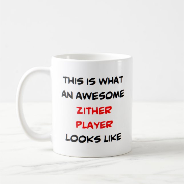 zither player, awesome coffee mug (Left)