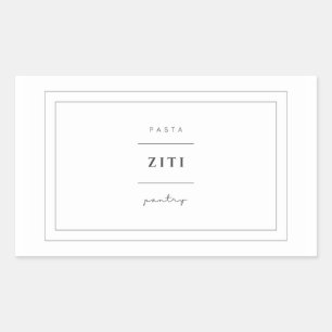 Ziti Pasta Food Label Stickers
