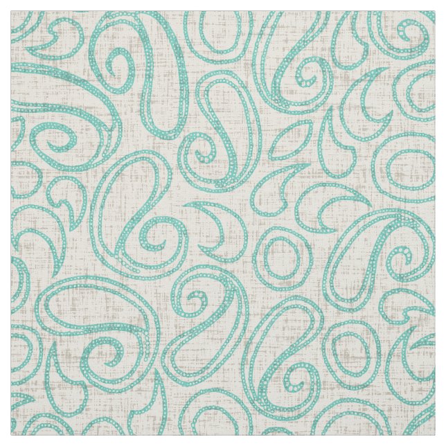 ziya cream mint fabric (Swatch)